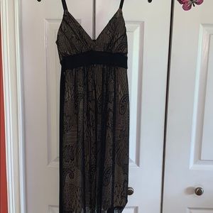 Black lace slip dress
